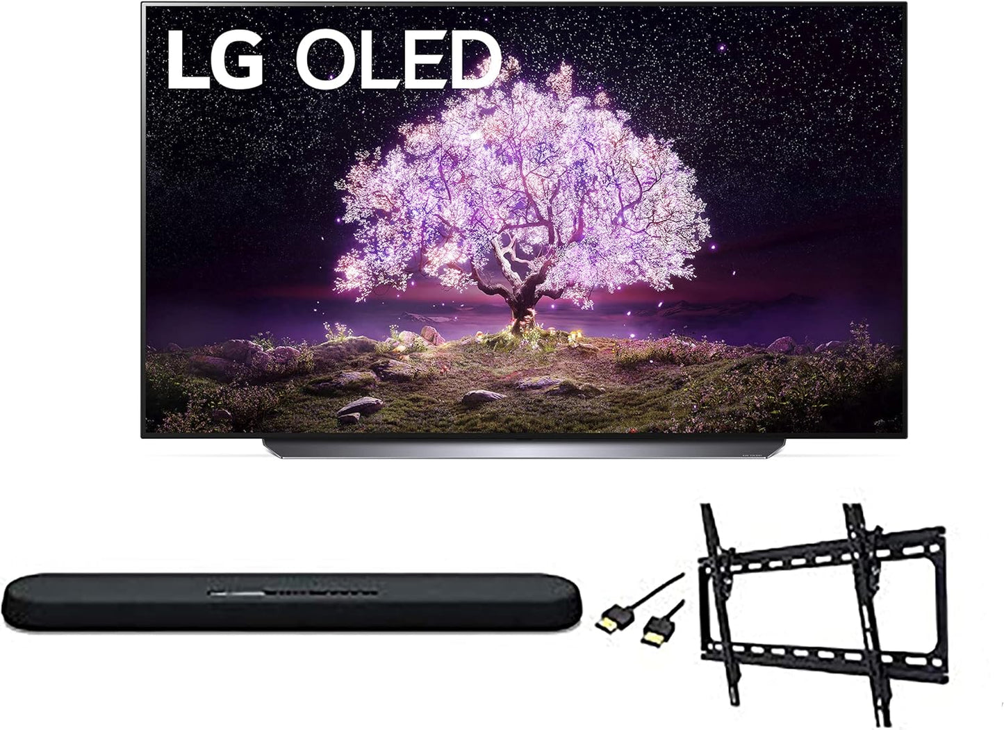 LG OLED77C1 77-Inch 4K OLED Smart TV Bundle