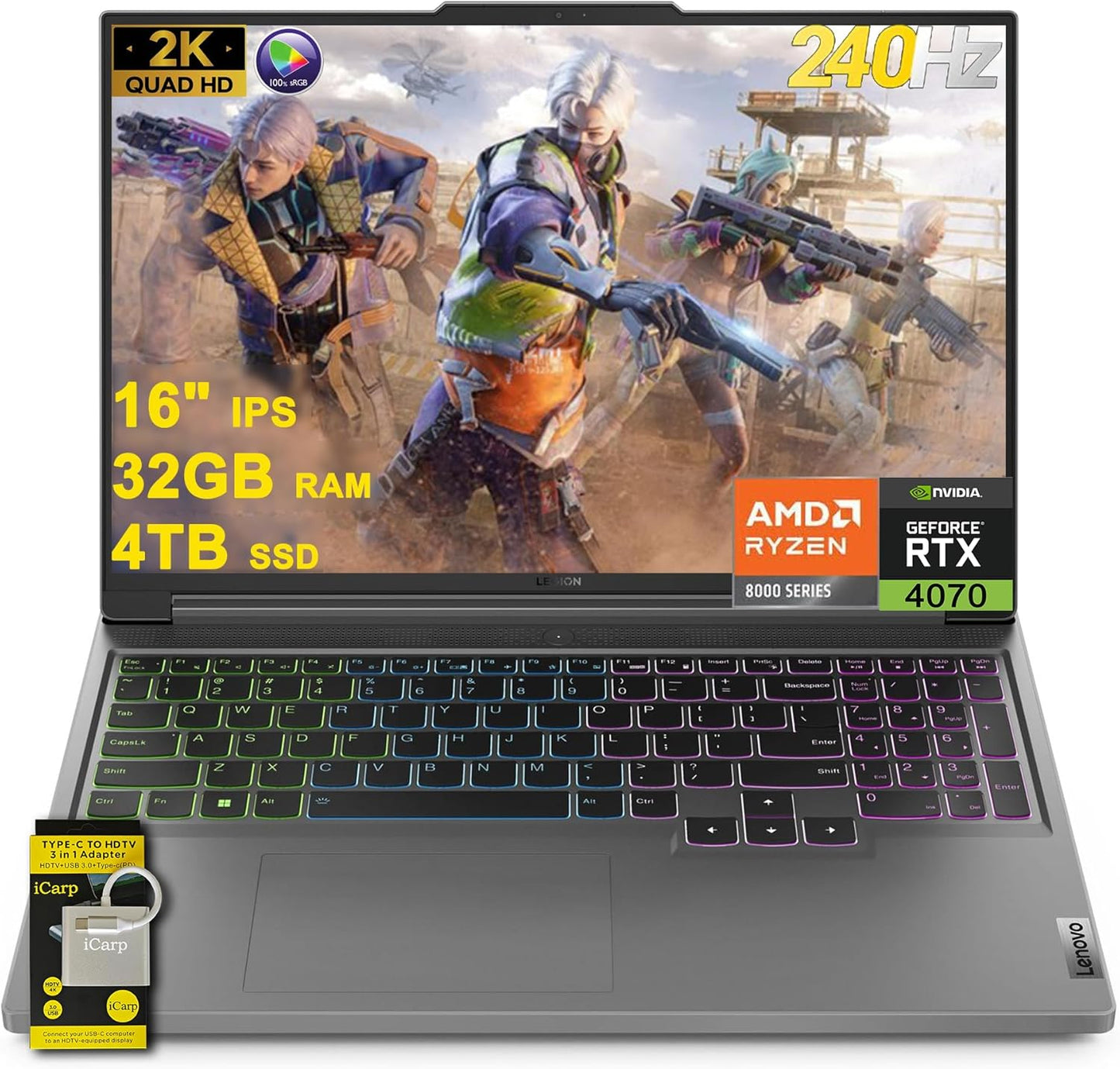 Lenovo Legion Slim 5 Ryzen 7 RTX 4070 Gaming Laptop