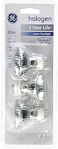 GE 81662 0 GE3PK50W QTZ Halo Light Bulbs — main product image