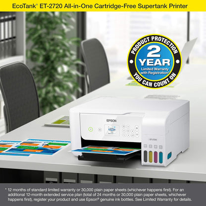 Epson ET-2720 EcoTank Wireless All-in-One Printer - White