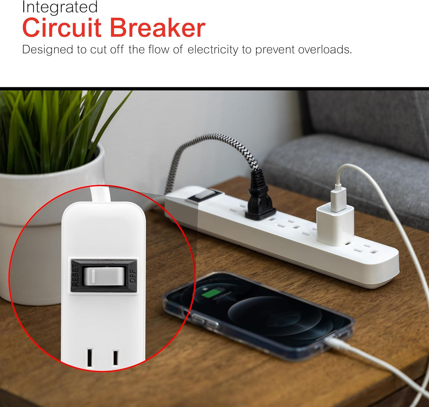 GE 14833 6-Outlet Power Strip 2-Pack