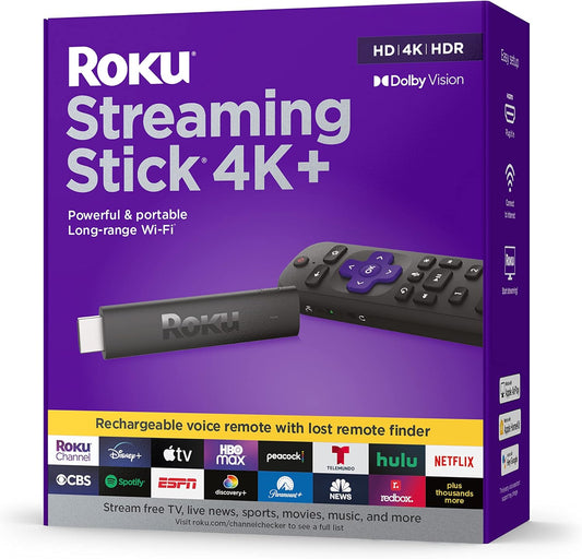 Roku Streaming Stick 4K+ - Voice Remote Pro, HDR, Dolby Vision