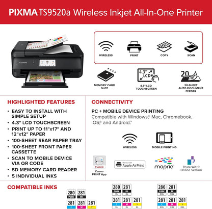 Canon PIXMA TS9520a Wireless All-in-One Printer
