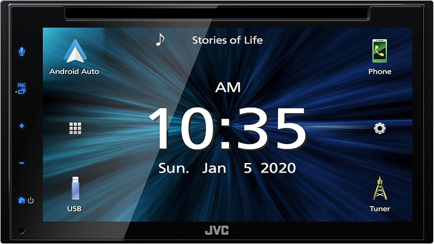JVC KW-V66BT CarPlay Android Auto DVD Receiver, 6.8" Touchscreen