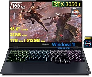 Lenovo Legion 5 15 Ryzen 7 Gaming Laptop RTX 3050 Ti