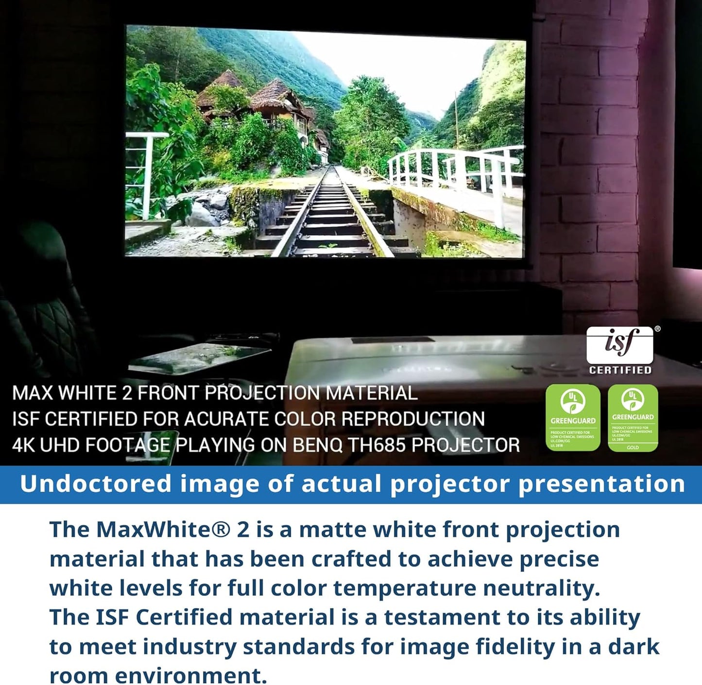 Elite Screens ELECTRIC125H2 125" Motorized Projector Screen Remote 4K/8K Ready