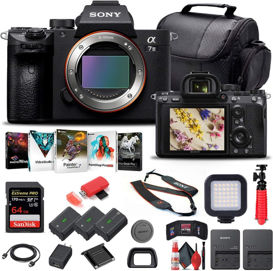 Sony ILCE7M3/B Alpha a7 III Mirrorless Camera Body (Renewed) + Extras