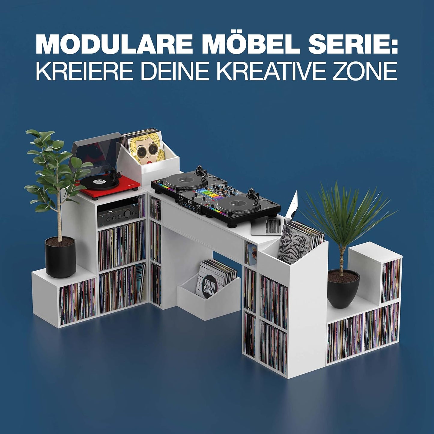 Glorious AMS-RECORD-BOX-110-BLK Black Vinyl Record Box