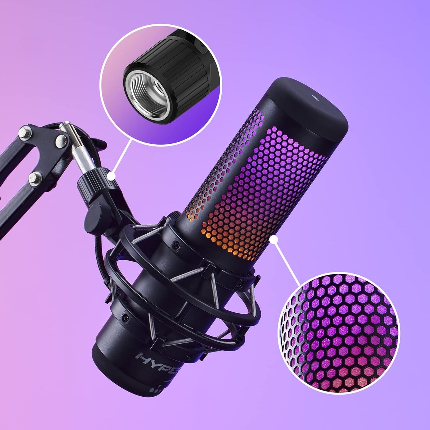 HyperX 519P0AA QuadCast S RGB USB Microphone - White