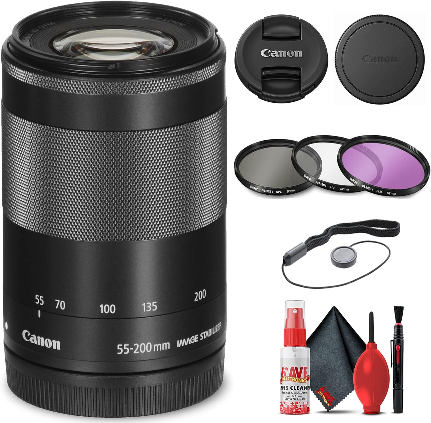Canon 9517B002 EF-M 55-200mm Lens Filter Bundle Renewed