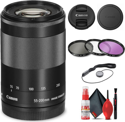 Canon 9517B002 EF-M 55-200mm Lens Filter Bundle Renewed