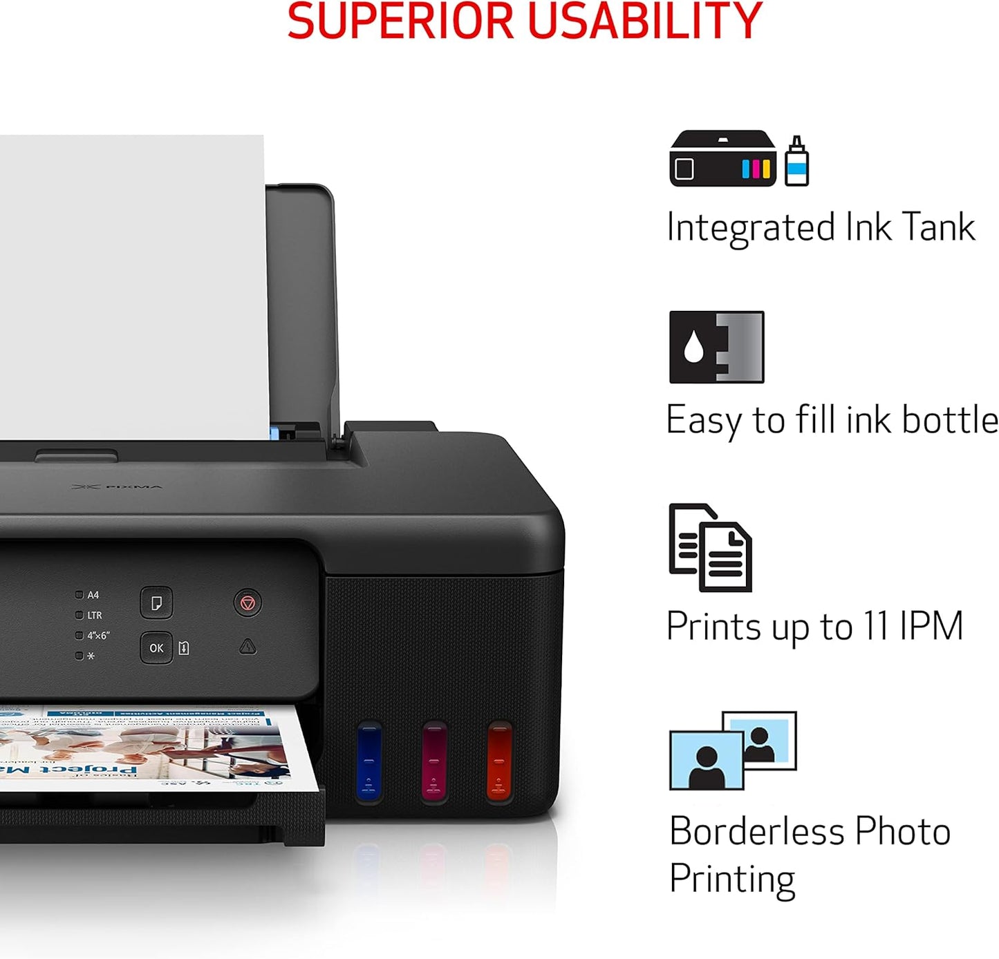 Canon 5809C002 PIXMA G1230 MegaTank Inkjet Printer - USB