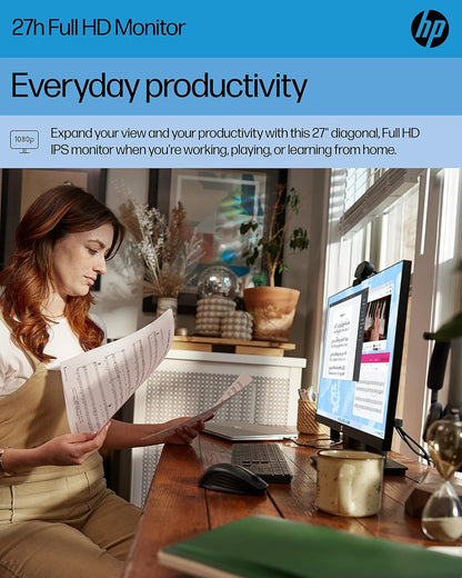 HP 27h 27" Full HD IPS Monitor - Black