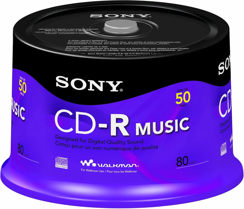 Sony 50CRM80RS Audio CD-R 80 Minute Recordable Disc - 50 Pack — main product image