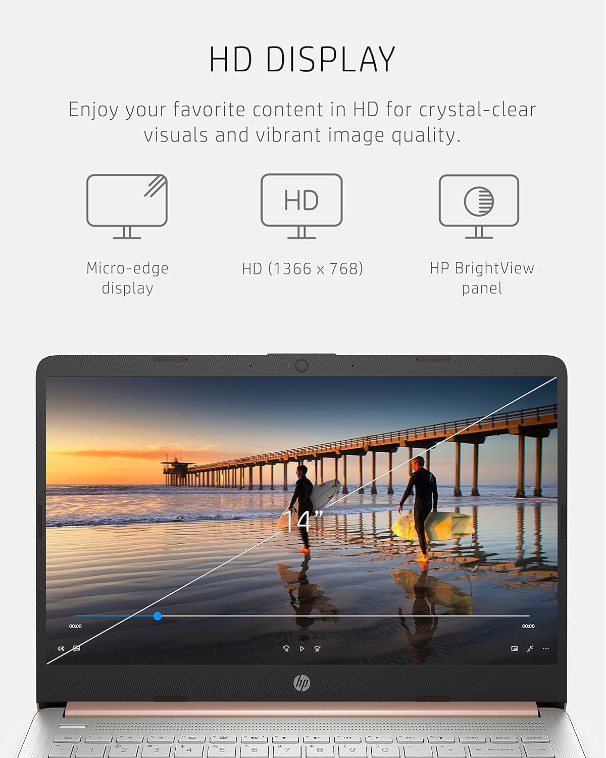 HP Stream 14-inch Student Laptop - Intel Quad-Core, 16GB RAM, 320GB