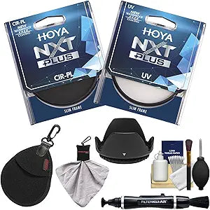 Hoya K-103195-10 55mm NXT Plus Filter Kit - CPL, UV, Hood
