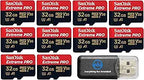 SanDisk 4351505356 Extreme Pro 32GB MicroSD 10-Pack