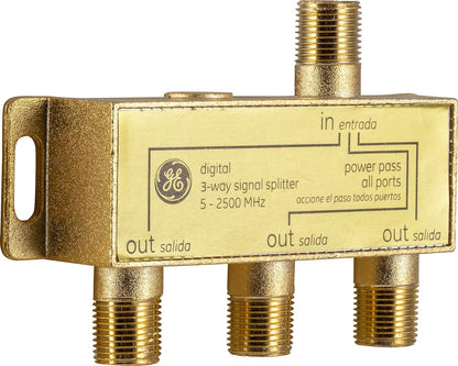 GE A2OD-485 3-Way Coaxial Cable Splitter 2-Pack