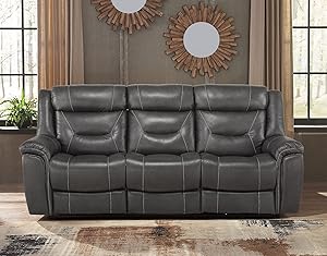 Lexicon 194840134459 Leather Power Reclining Sofa — main product image