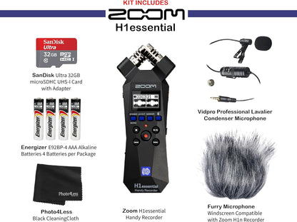 Zoom ZH1E Handy Recorder Bundle Lavalier Mic