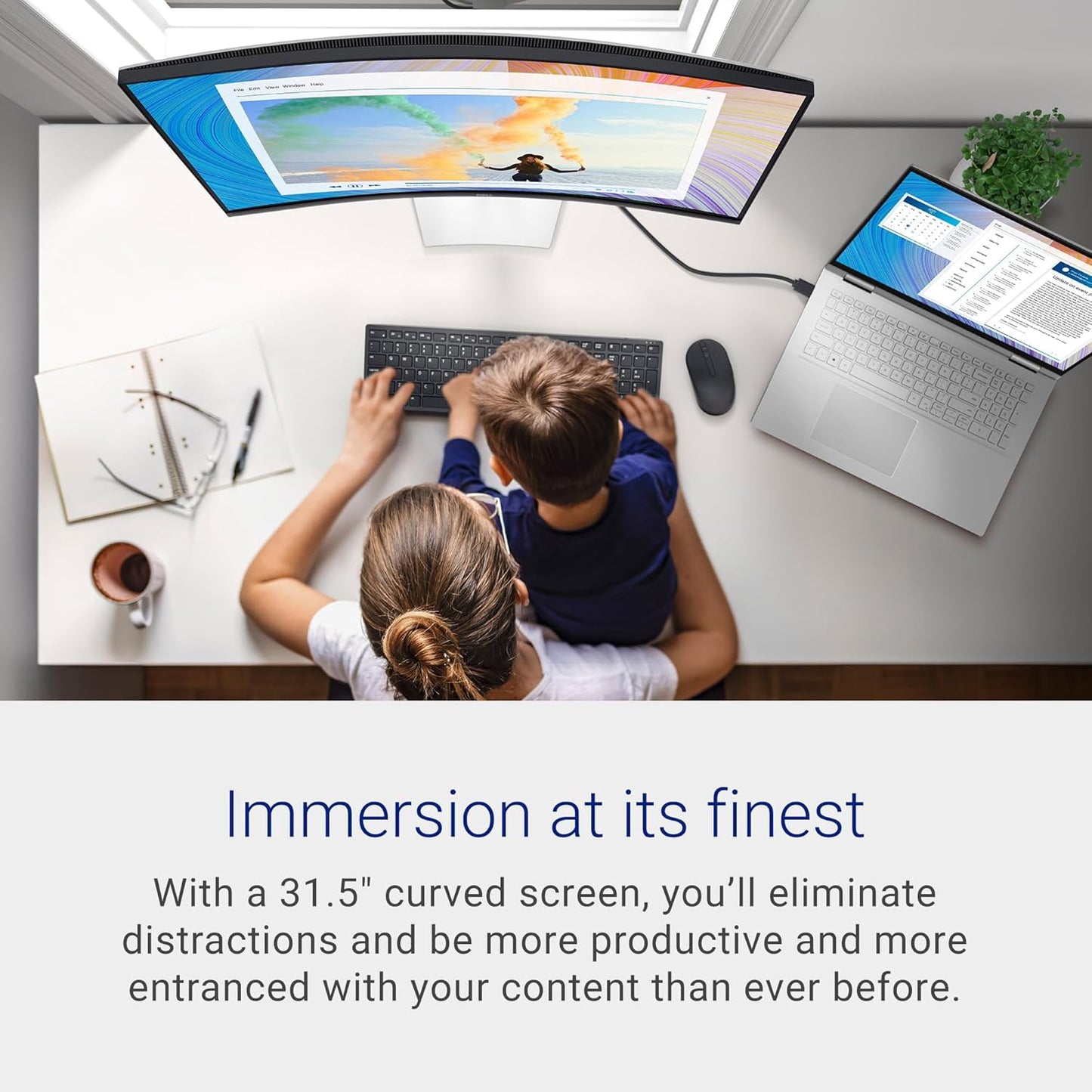 Dell S3222HN - 31.5-inch Curved Monitor - FHD 75Hz - Silver