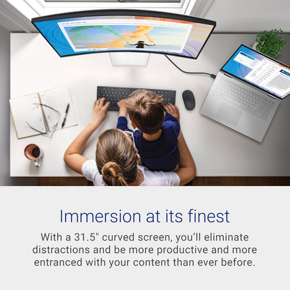 Dell S3222HN - 31.5-inch Curved Monitor - FHD 75Hz - Silver