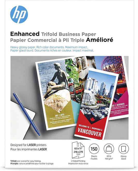 HP Q6612A Enhanced Tri-fold Business Paper, Glossy