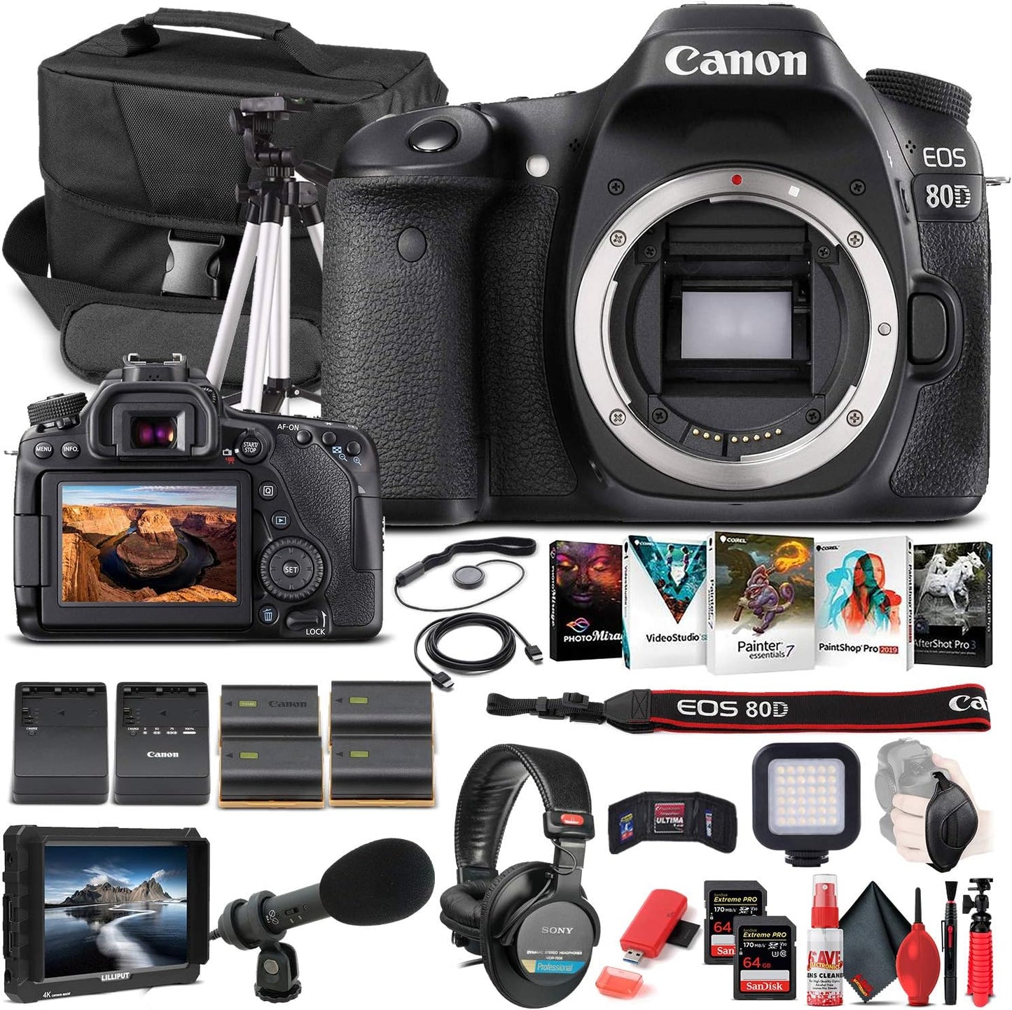 Canon 1263C004 EOS 80D DSLR Camera Body Only