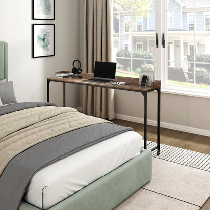 Lexicon 194840286998 Overbed Table with Wheels Brown