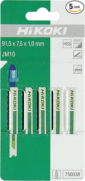 Hitachi Stichsägeblatt JM10 Jigsaw Blades 5-Pack