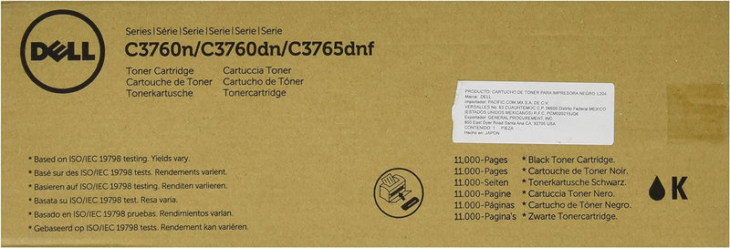 Dell W8D60 Black Toner Cartridge for C3760N/C3760DN/C3765DNF — main product image