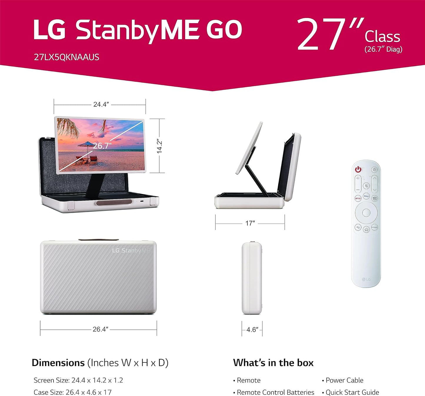 LG 27LX5QKNA StanbyME Go Portable Smart Touchscreen