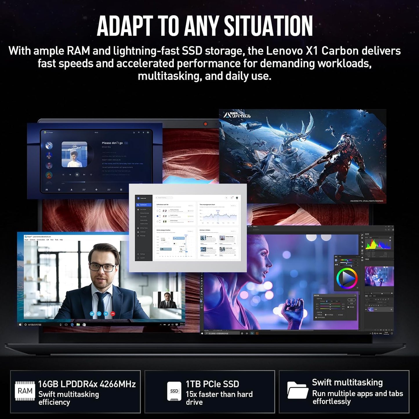 Lenovo Thinkpad X1 Carbon 1185G7 14" WUXGA Laptop i7