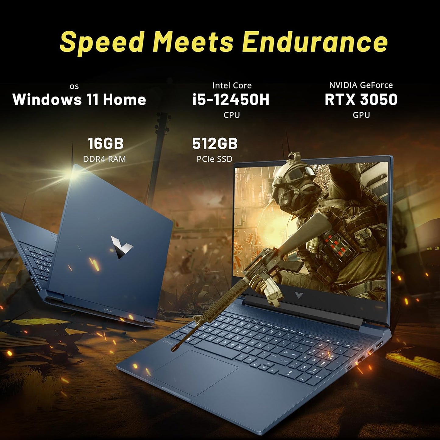 HP Victus 15.6" Gaming Laptop - i5, 16GB RAM, RTX 3050 + Docking Station