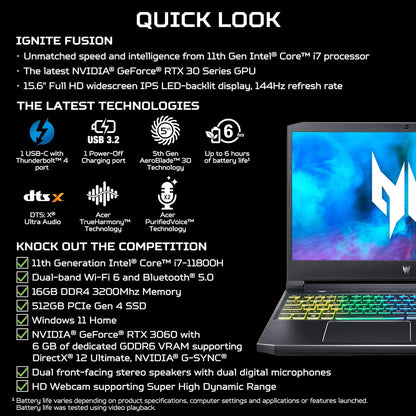 Acer Predator Helios 300 RTX 3060 Gaming Laptop