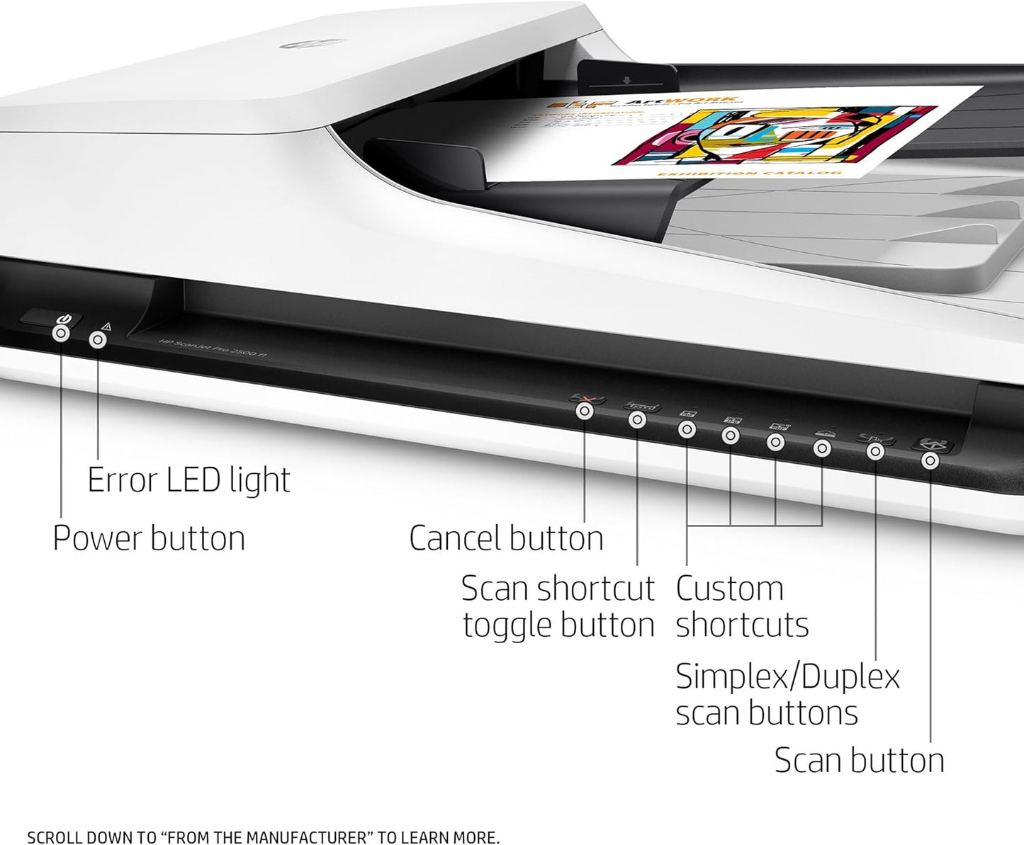 HP ScanJet Pro 2500 f1 Flatbed Scanner Renewed