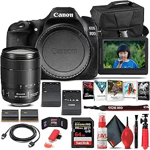 Canon EOS 80D 18-135mm Lens Camera Bundle