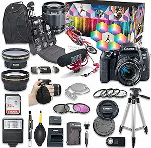 Canon EOS 77D DSLR Camera Video Kit Renewed