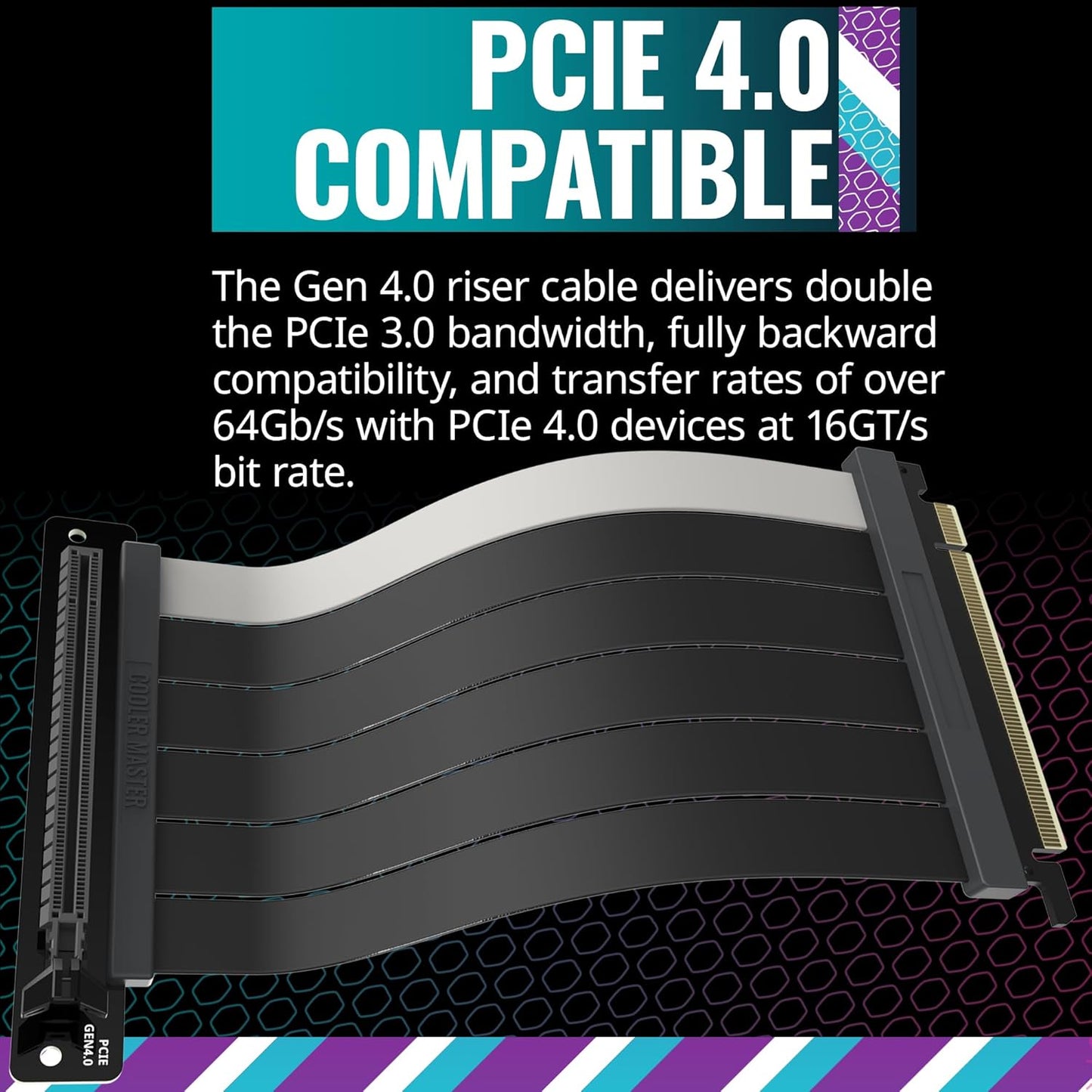 Cooler Master MCA-U002R-KPCI40-200 PCIe 4.0 x16 Riser Cable 200mm