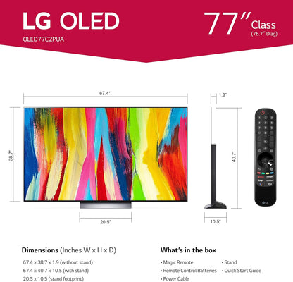 LG OLED77C2PUA C2 Series 77-Inch OLED evo Smart TV - Alexa Built-in