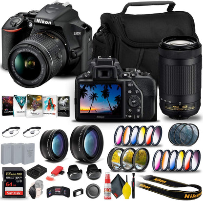 Nikon 1588 D3500 DSLR Camera with 18-55mm & 70-300mm Lens Bundle