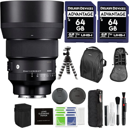 Sigma 322965 85mm F/1.4 DG DN Art Lens Sony E Bundle