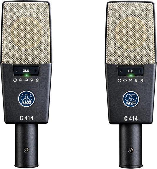 AKG 3059X00230 C414XLS Matched Pair Studio Condenser Microphone Set