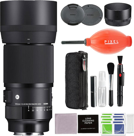 Sigma 260965 105mm F2.8 DG DN Macro Sony E Lens Bundle