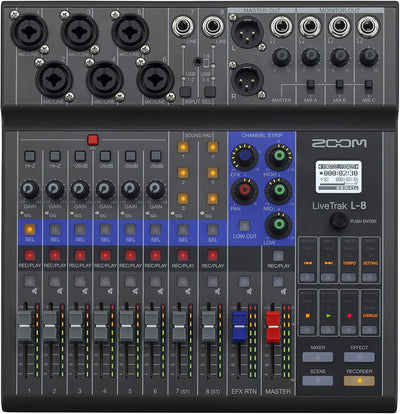 Zoom L-8 LiveTrak 8-Channel Digital Mixer Recorder