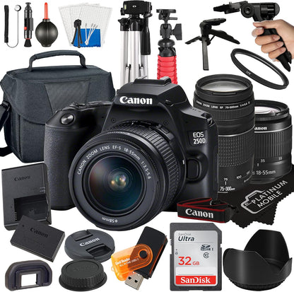 Canon Rebel SL3 EF-S 18-55mm + 75-300mm Lens Bundle Renewed