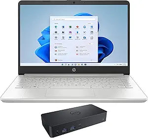 HP fq0013dx-3990-10631 14 Ryzen 3 Laptop D6000 Dock Bundle
