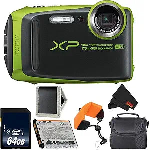Fujifilm 600019756 FinePix XP120 Lime Camera Bundle