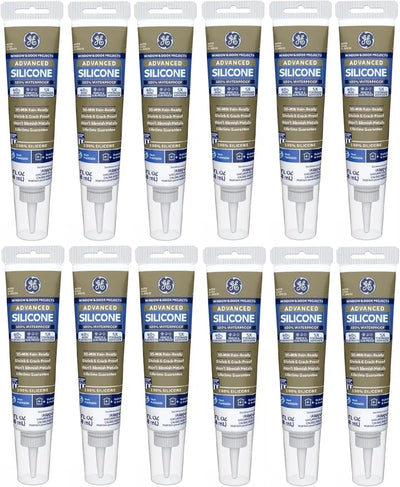 GE GE-GE500-12/PACK Silicone Caulk Clear 12-Pack