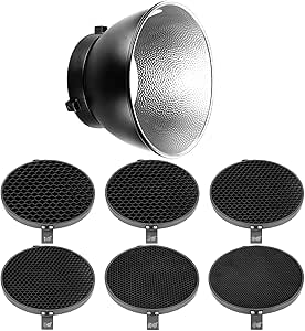 Neewer 10089871 7" Standard Reflector with Honeycomb Grid Bowens Mount